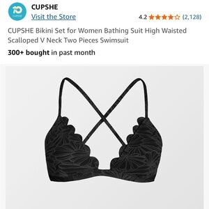 Cupshe Black Lace Trim Wireless Bra